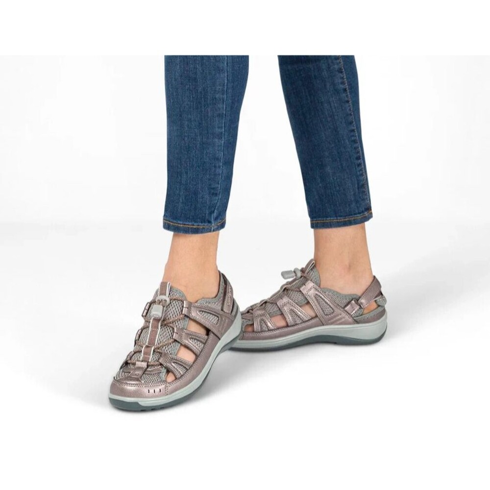 Orthofeet Women's Verona Pewter Orthopedic Sport Sandals  Size 10 W  Casual